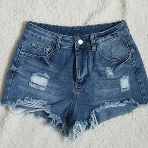 Shein Womens Shorts Jeans Deconstructed Small EUC